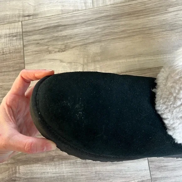 Ugg Boots Patchwork fluff white beige black shoe 10 shearling - Picture 3 of 13